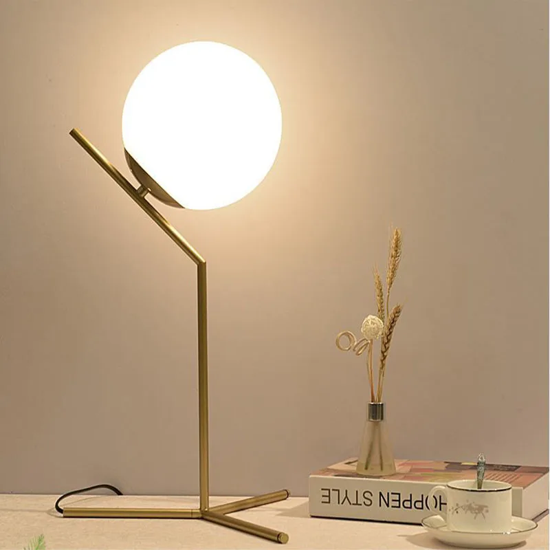 

Nordicled desk lamp 220v modern creative glass ball decoration table lamp study hotel room office light desk table lamp
