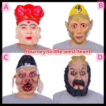 

Free shipping Halloween Mask Chinese Fairy Tale Journey Costume Party Perform Character Face Masks Monkey/Pig Mask for Cosplay