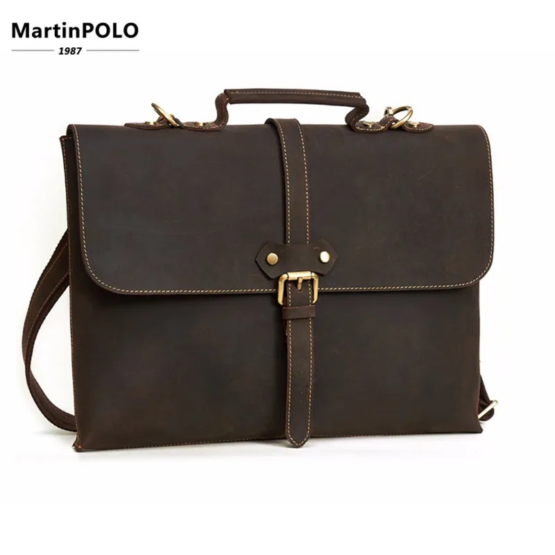 

Men Briefcase Leather Laptop Bag 14 Inch Genuine Leather Bag Business Computer Shoulder Bags Crossbody Messenger Handbag Male