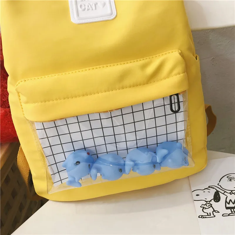 Harajuku Duck Прозрачный женский рюкзак, студенческий рюкзак для путешествий, школьные сумки для девочек, дизайнерские рюкзаки для женщин, высокое качество