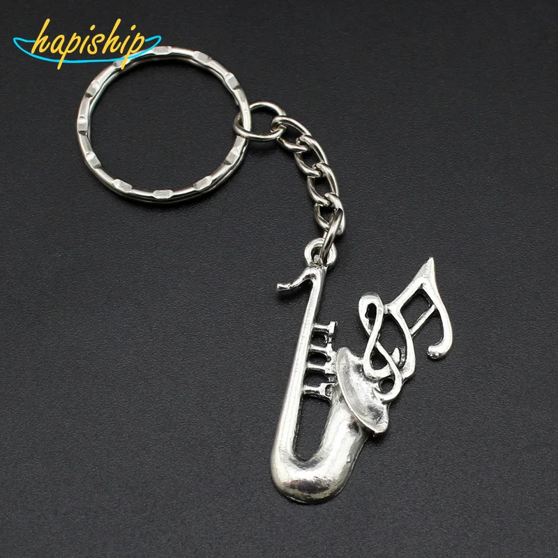 Hapiship 2017 New Women/Men's Fashion Vintage Silver Cool Saxophone Key
