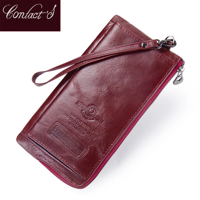 Female Long Coin Purse Genuine Leather Women Wallet Big Capacity Money Bag With Phone Pocket Fashion Card Holder Clutch Wallets