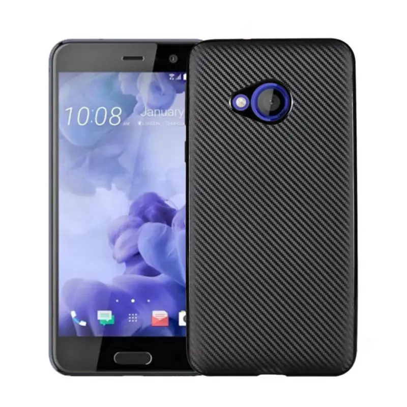 Cover For HTC U Play Case UPlay Carbon Fibre Brushed TPU Smart Phone Cases Bag |