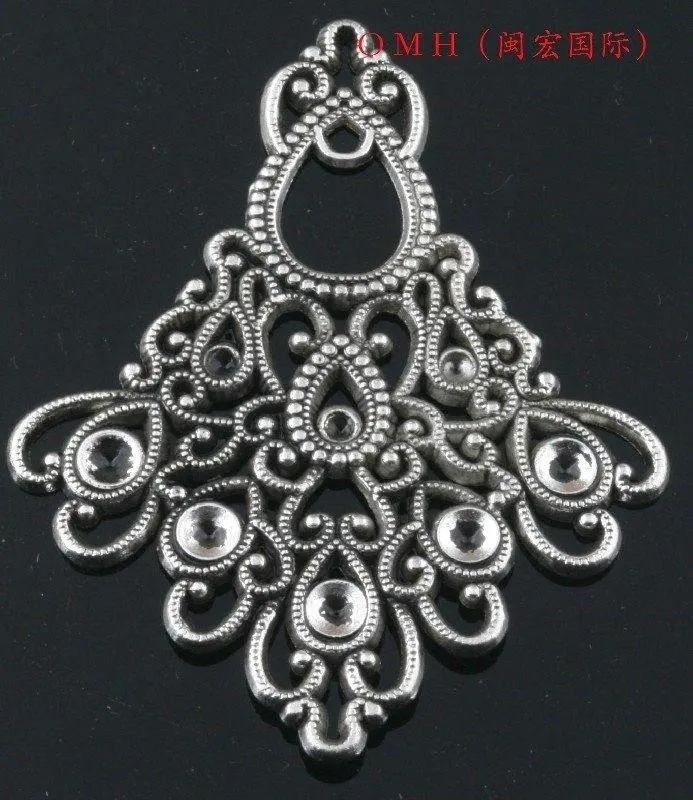 BULK Charms Chandelier Findings Connector Links Antiqued Silver 50 pieces Knot