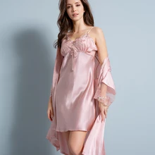 Настоящая шелковая ночная рубашка, комплект для женщин, ночная рубашка, женская пижама высокого качества, одежда для сна для девочек, 16 момме, комплект из чистого шелка