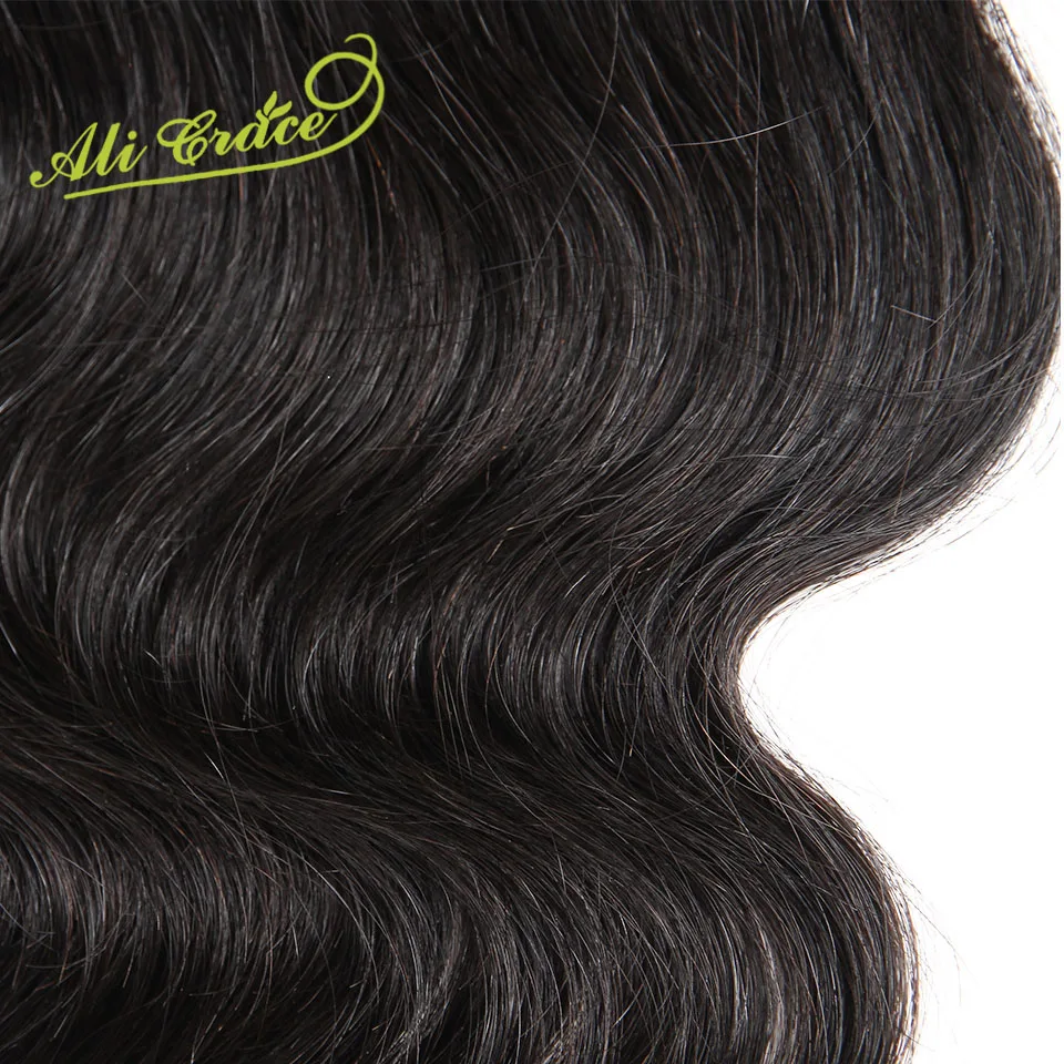 ALI GRACE волосы малазийские волнистые 13X4 кружева Фронтальная средняя свободная часть Remy человеческие волосы закрытие натуральный цвет 10-20 дюймов