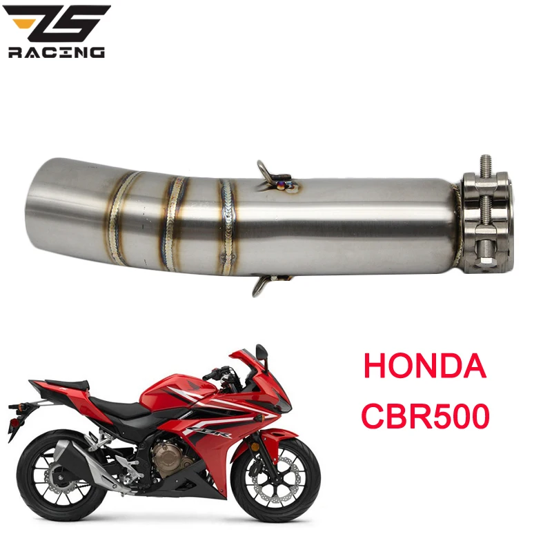 ZS Racing 50.8mm Motorcycle Exhaust Middle Pipe Link Pipe For HONDA CBR500 2012-2014 Without Exhaust ZS Racing 50.8mm Motorcycle Exhaust Middle Pipe Link Pipe For HONDA CBR500 2012-2014 Without Exhaust