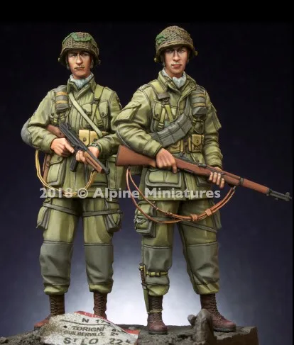 1/35 масштаб WW2 американские военные фигурки 2 человека миниатюрные неокрашенные