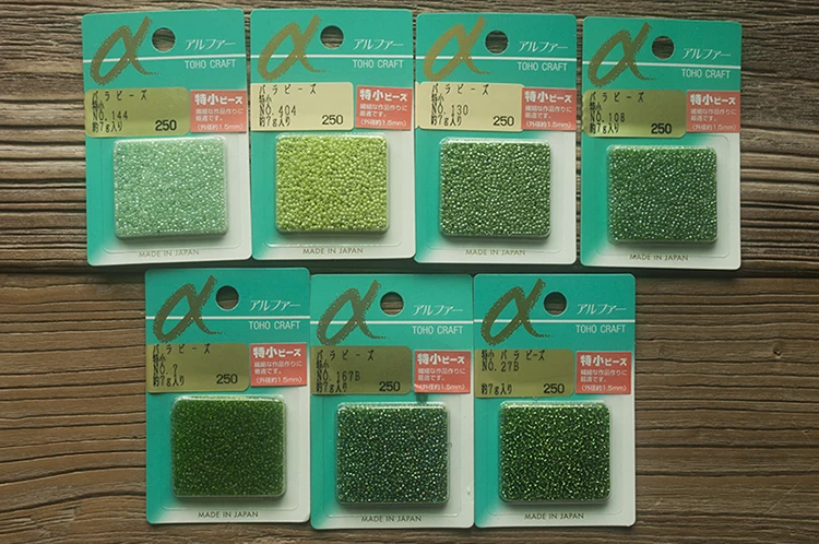 Специальное предложение Горячая Распродажа французский бисер вышивка материалы Япония Toho Toho1.5 мм круглый зеленый галстук в семь цветов