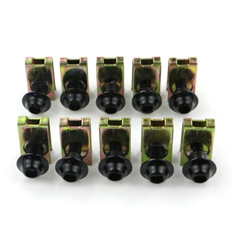 

10 PCS M5*16mm Full Fairing Kit Fastener Clips Screw Spring Nuts Motorcycle For HONDA BMW Suzuki Yamaha Kawasaki Aprilia Ducati