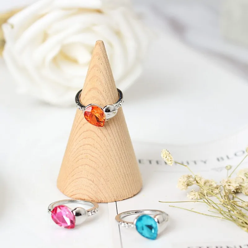 

2019 New Hot Heart Rings for Women Peach Heart Ornament Droplets Love Ring Korean Pop Girl Wholesale