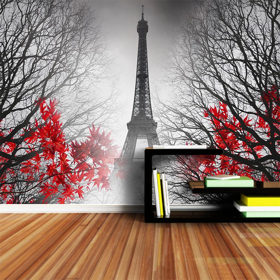 ShineHome-Европейский городской пейзаж настенная бумага для гостиной 3 d настенная бумага Фреска рулоны Франция Париж Эйфелева башня дерево домашний декор