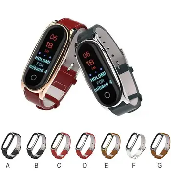 

Business Lightweight Leather Smart Wrist Watch Band Strap For Xiaomi Mi Band 4 Smart watch Wearable accessories #617