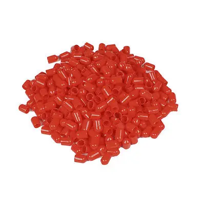 

14mm Height 8mm Inner Dia Round Tip Red PVC Insulated End Caps