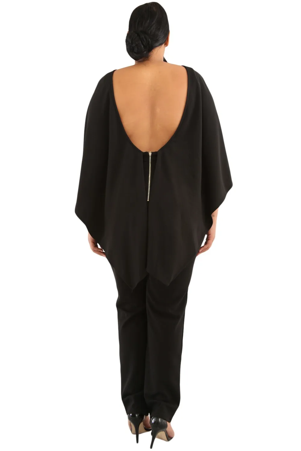 Black-Plus-Size-Cape-Ruffle-Jumpsuit-LC64472-2-2