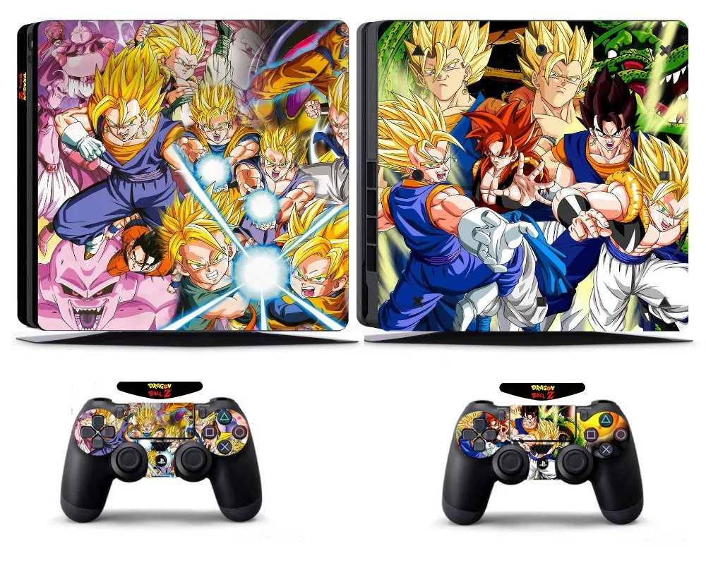 Наклейка Dragon Ball 272 для PS4 Slim Skin Виниловая наклейка Sony PlayStation 4 и 2 чехла контроллеров
