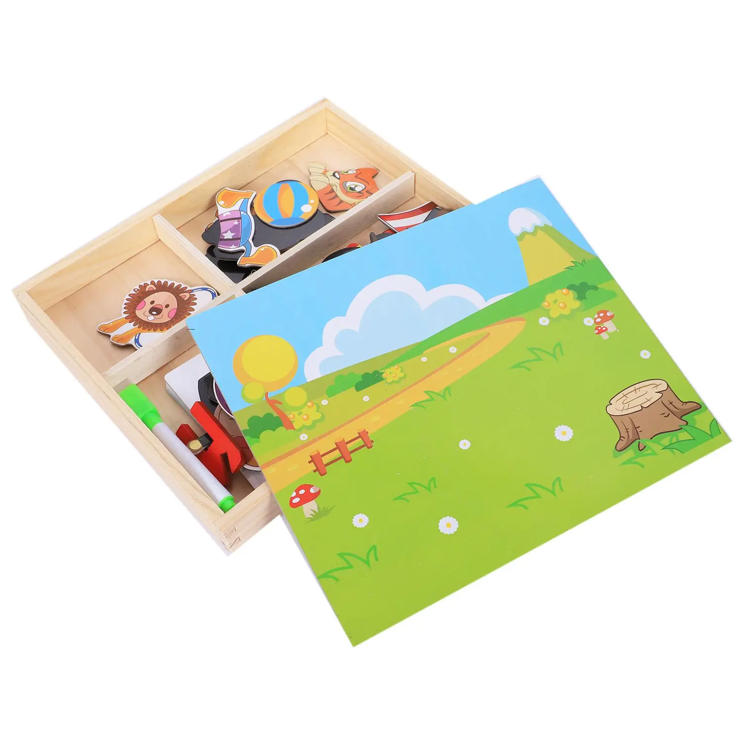 MWZ Магнитный Забавный пазл детский деревянный пазл доска коробка шт игры мультфильм развивающий Рисунок Детские игрушки для девочек