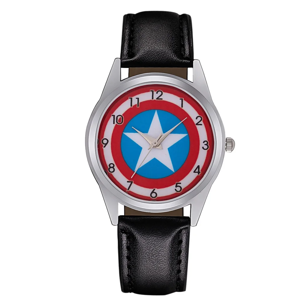 

Cartoon Avengers skull Spiderman styles Children's Watches Kids Student boys girls Quartz Leather strap Wrist Watch