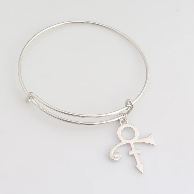 

Movie Jewelry Prince RIP Memorial Symbol Love Logo Purple Charm Bangle Bracelet High Quality