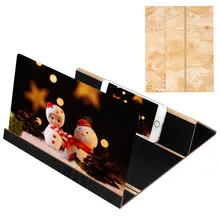 3D Telefoon видео экран vergrootglas складной Beugel Kerstcadeaus 12 дюймов настольный Hout Beugel stereoscopiche Amplifying YE12.7