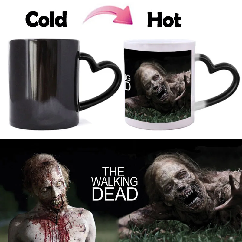 

Custom Morphing Mugs The Walking Dead Coffee Tea Milk Cup, Hot Cold Heat Sensitive Color Changing Black To White Ceramic Mug