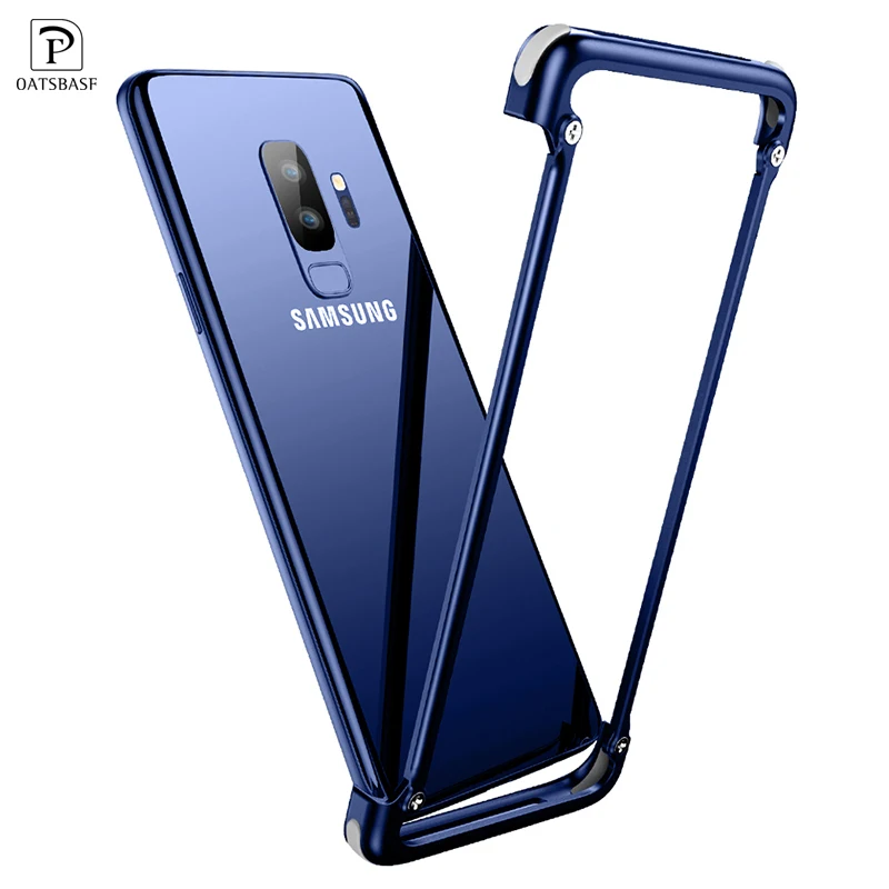 

OATSBASF Airbag Bumper Metal Case For Samsung Galaxy S9 S8 Plus Personality Airbag Shell for Samsung Galaxy S9 S8 Metal Case