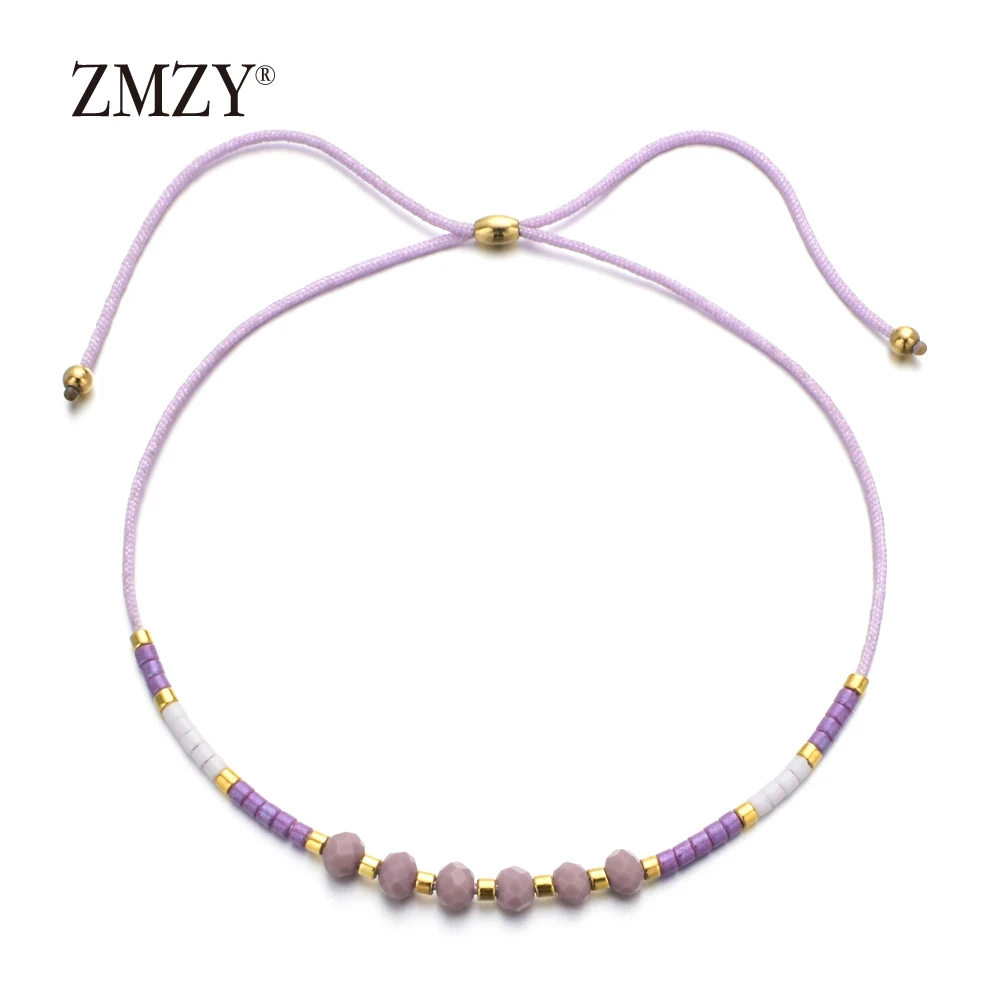 

ZMZY Statement Handmade Bohemian Rope Chain Bracelets For Woman Crystal Seed Beads Charms Wristband Bracelet Fashion Jewelry