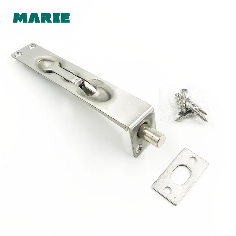 Stainless Steel Door Bolt Security Guard Door Latch Sliding Lock Bathroom Bolt Dust Proof Tube