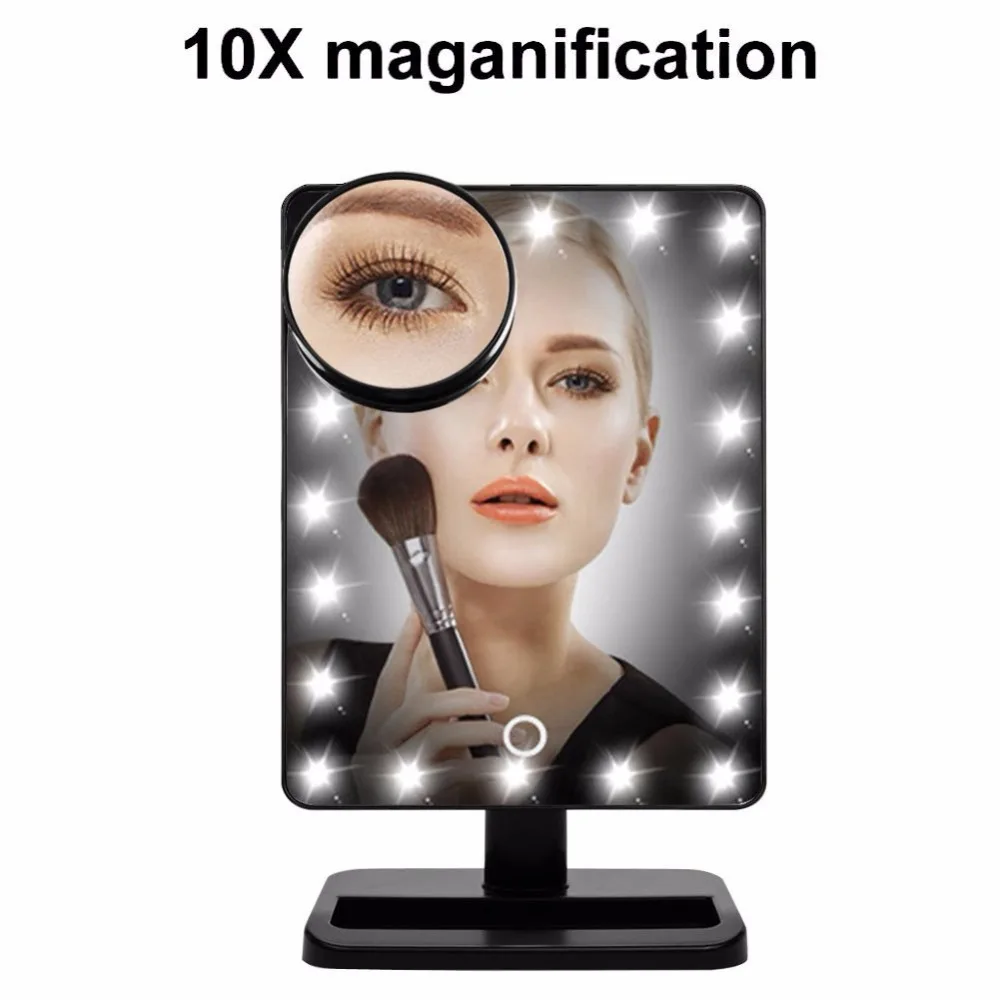 12'' Large Lighted Makeup Mirror with 20/24 LEDs Lights Tabletop Make