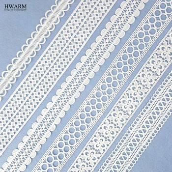 

10yard white lace fabric ribbon trim wedding decoration for home DIY milk silk water-soluble embroidery lace bar code spot laces