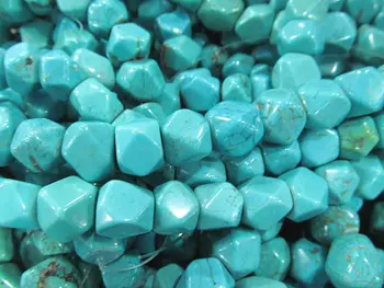 

Turquoise stone 2strands 8-14mm rondelle abacus nuggets faceted blue spacer Bead