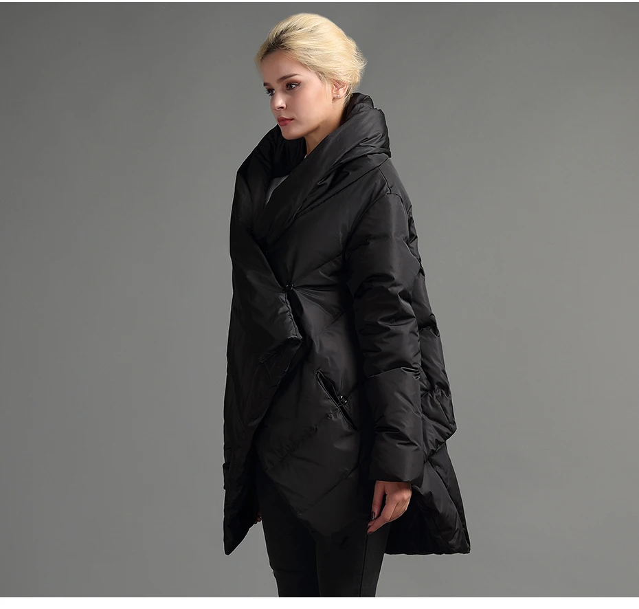 JOJX, дизайн, плащ, зимняя ассиметричная куртка, женское роскошное пальто, зимний пуховик, теплая парка, высокое качество, хлопковое пальто