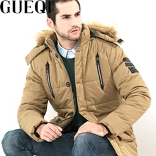 GUEQI FUR Hooded Man Winter Parkas Plus Size L-5XL Cotton Padded Outerwear 2018 New Men Warm Windproof Jackets