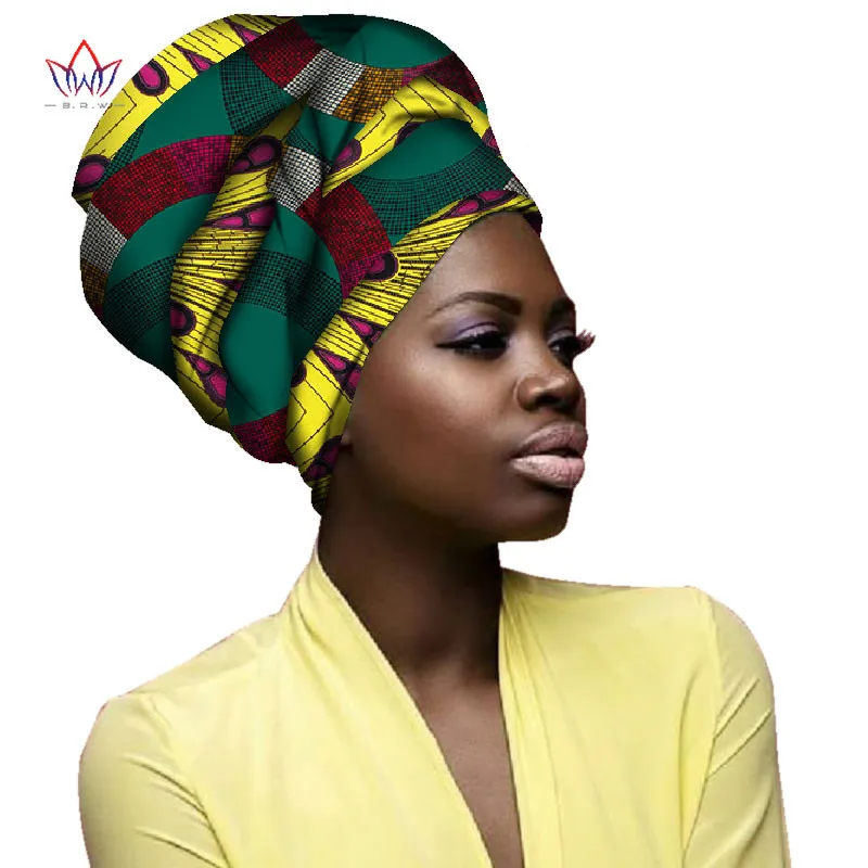 Мульти-цветной головной убор повязка на голову Базен головные украшения Обёрточная бумага галстуком-бабочкой шарф Высокое качество африканских волос головной платок для Для женщин AF005