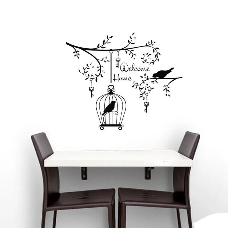 Welcome Home  Birds Wall Stickers  Home  Decor Keys And 