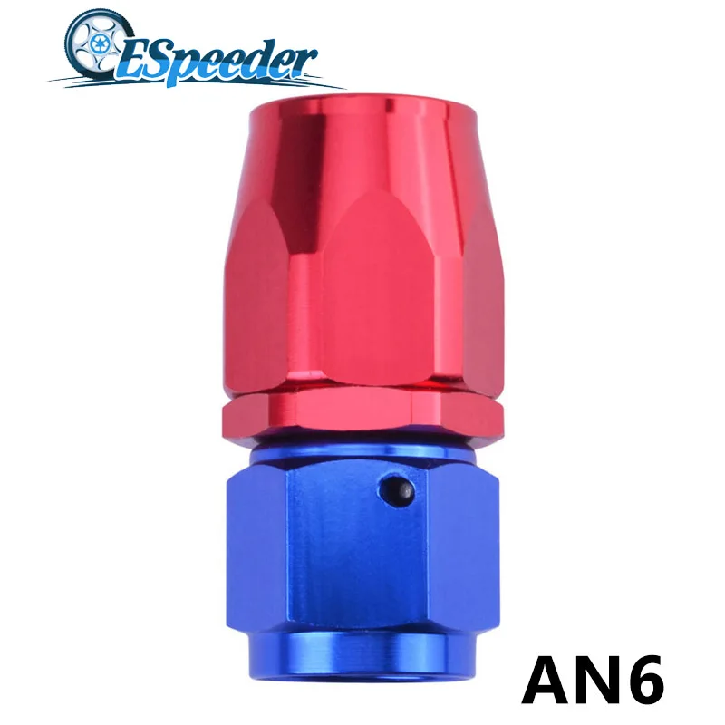 

ESPEEDER AN6 Straight Hose End Oil Fuel Reusable Fittings Anoized Aluminium Fitting 0 Degree Swivel AN Fitting Adapter