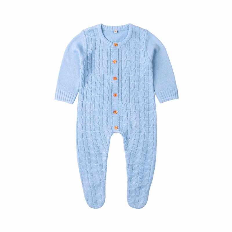 

Knit Baby Footie Spring Thin Toddler Boys Jumpsuit Outfits Autumn Hollow Out Little Girls Overalls Long Sleeve Kids Playsuits