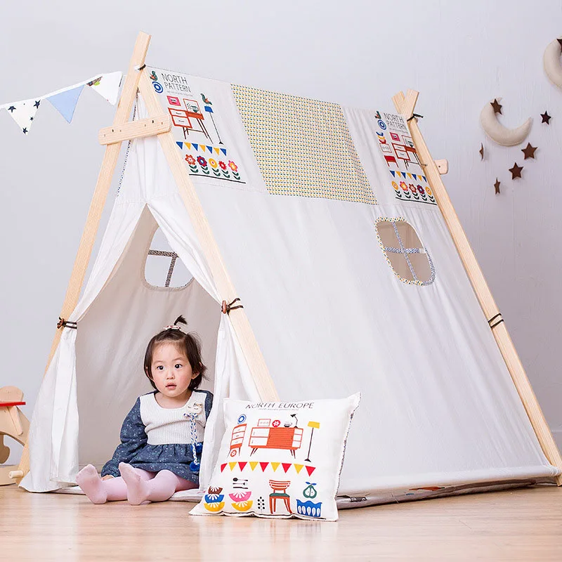 

Children's Tent Indoor Large House, Baby's Toy Game Room, Child's Family Princess House Triangle Playhouse for Kids Gift 2019