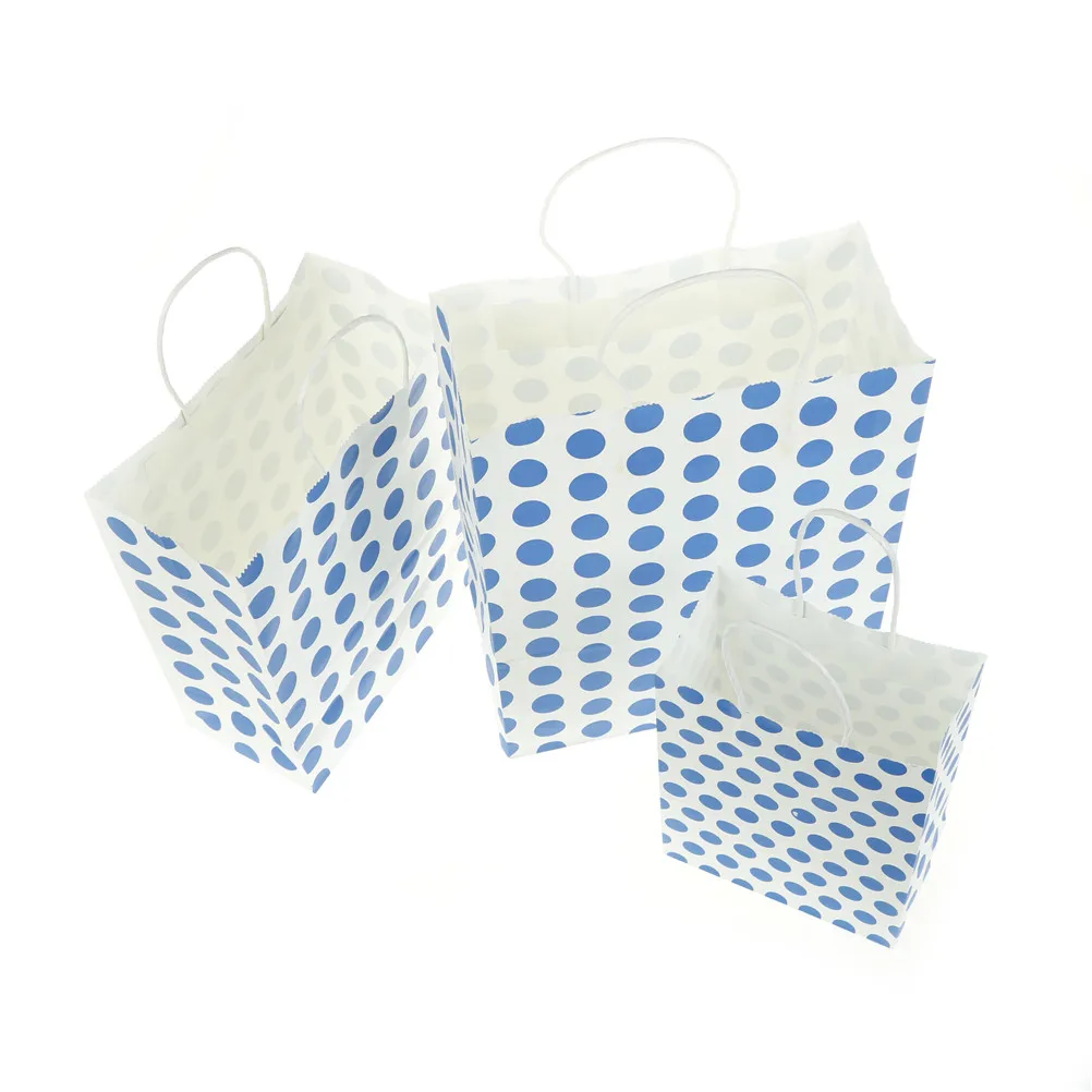 

6 Pcs Natural Kraft Paper Bag Dot Kraft Paper Avor Paper Gift Bags With Handle For Wedding Party Favor