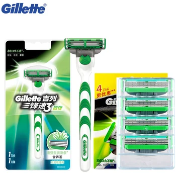 

Original Gillette Mach 3 Straight Razors Shaving Sensitive Shaving Razor Blades Safety Manual Razor 1 Razor Holder 5 Blades