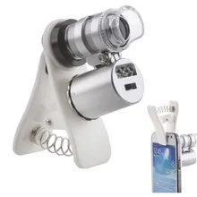 480 комплект/партия* 60X зум светодиодный мини 60 раз увеличительное стекло Микроскоп Объектив Универсальный мобильный валютный Обнаружение Microsc с зажимом