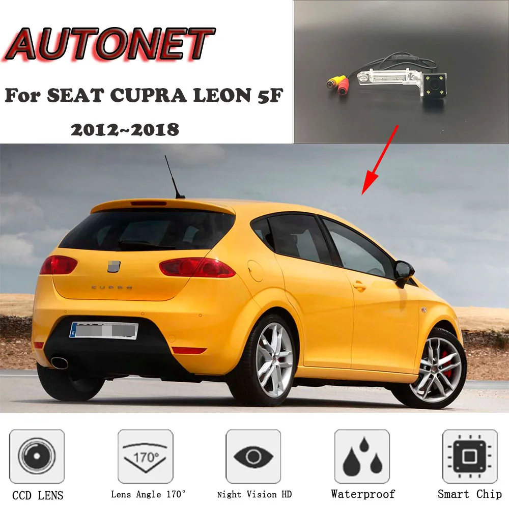 Камера заднего вида AUTONET HD с ночным видением для SEAT CUPRA LEON 5E MK3 2012 ~ 2018 /CCD/резервная