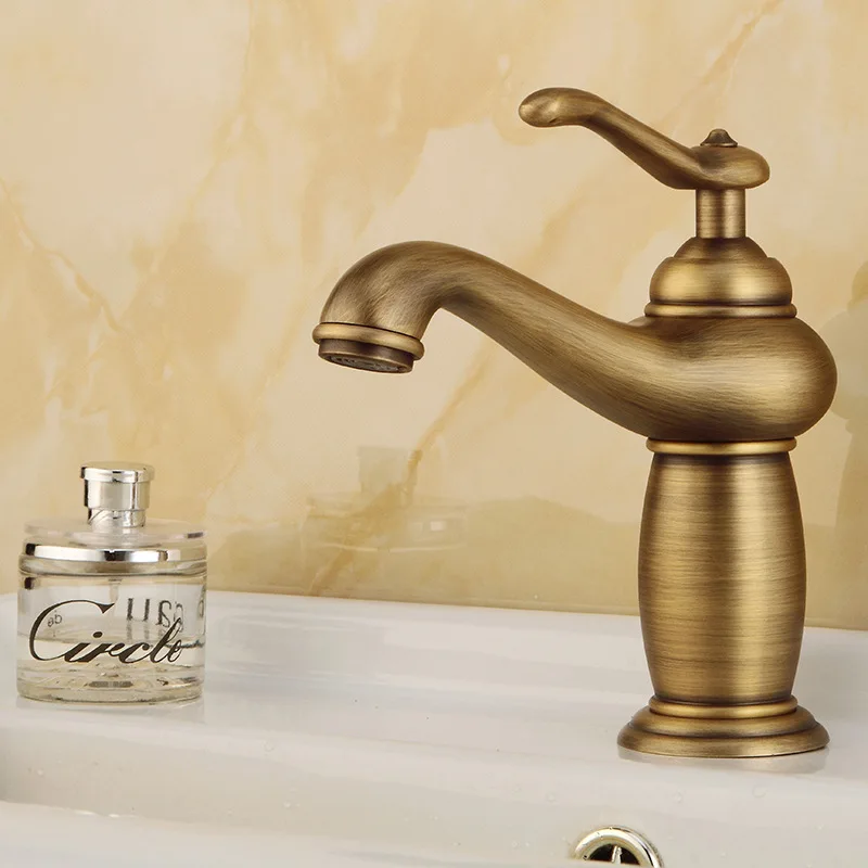 Antique bronze finish Faucet European Style All Copper Basin Faucet Cold And Hot Dual Use Mixing Water Tap Retro Faucet Antique bronze finish Faucet European Style All Copper Basin Faucet Cold And Hot Dual Use Mixing Water Tap Retro Faucet