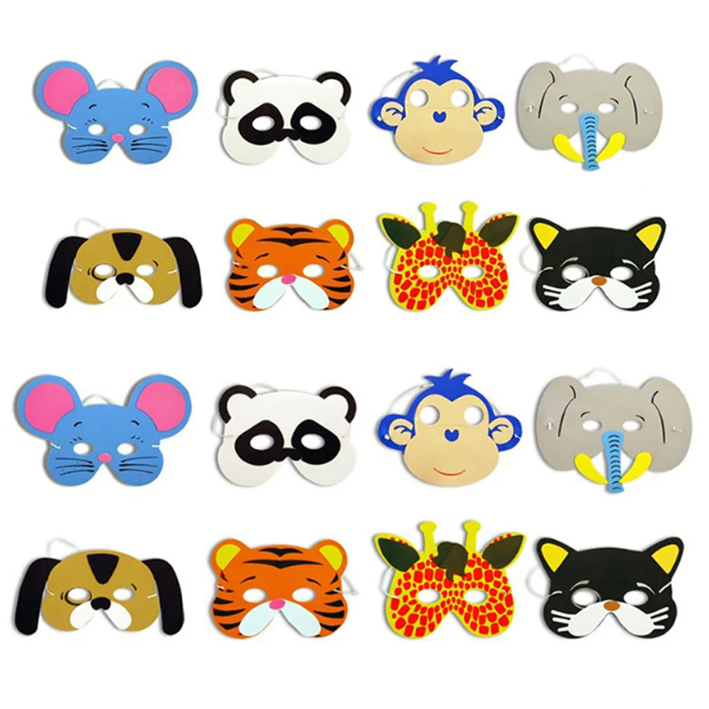 

10PCS Assorted EVA Foam Children Masks Upper Half Face Party Animal Masks Non-Toxic Foam animal masks Kids Birthday Party