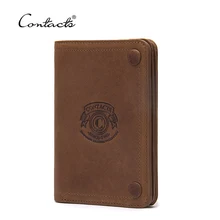 CONTACT'S Двойной высококачественный брендовый кошелек из натуральной кожи с кармашками для карт и денег