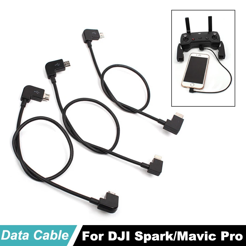 

For DJI Spark MAVIC Pro/Air Data Cable Control Micro USB to Lighting/type C/Micro USB Adapter line for IPhone for Pad For xiaomi