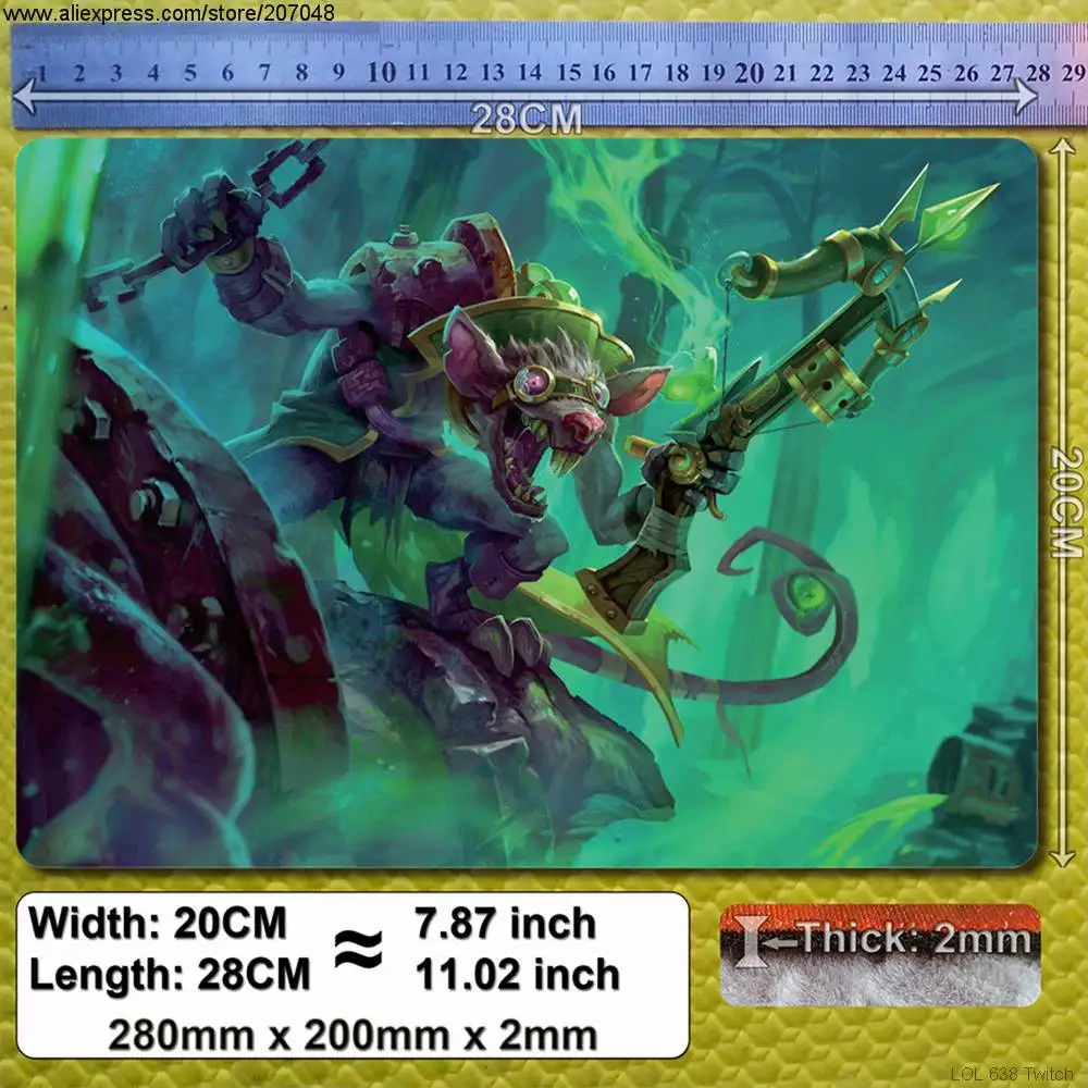 Decoration Place Pad for League of Legends LOL 638 Twitch Mouse Mat 280x200x2mm | Дом и сад