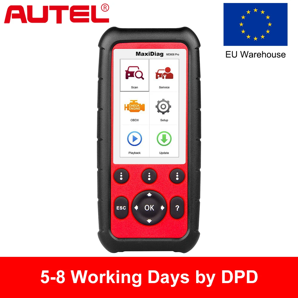 Autel MD808 PRO OBD2 Scanner Car Diagnostic Tool  for Engine, Transmission, SRS and ABS with EPB, Oil Reset, DPF, SAS,BMS
