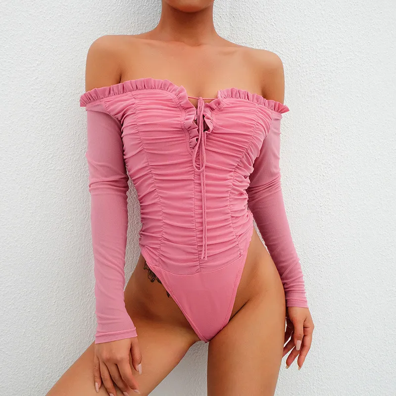 mesh off shoulder bodysuit11