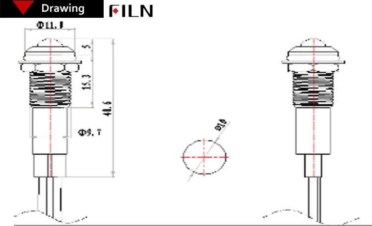 FILN FL1M-10SW-1 металлическая сигнальная лампа пилот световой индикатор 10 мм красный желтый синий зеленый белый 12 В 24 В 220 В led